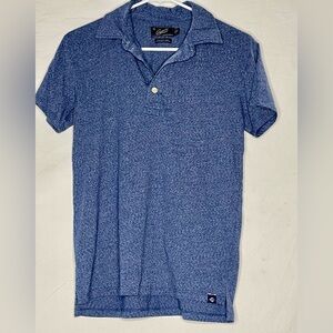 Mens Grayers Blue Knit Polo, short sleeve